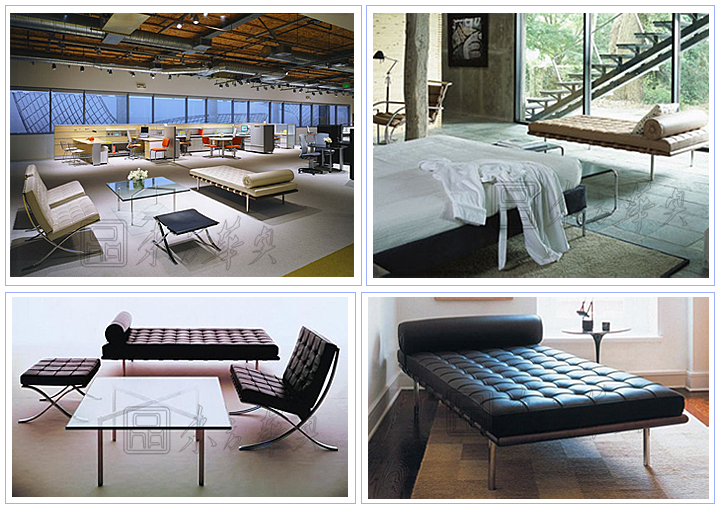 現代經典休閑椅|真皮休閑椅|辦公家具|巴賽羅那休息床|休閑床